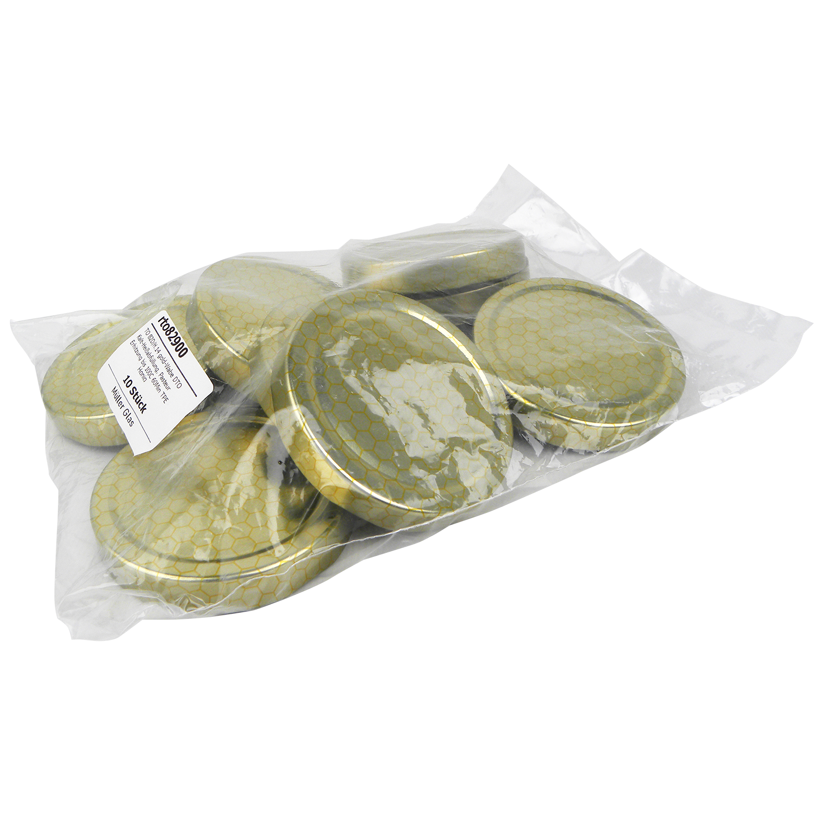 Schraubverschluss 82 mm 10 Stk. gold Wabe TO82 deep