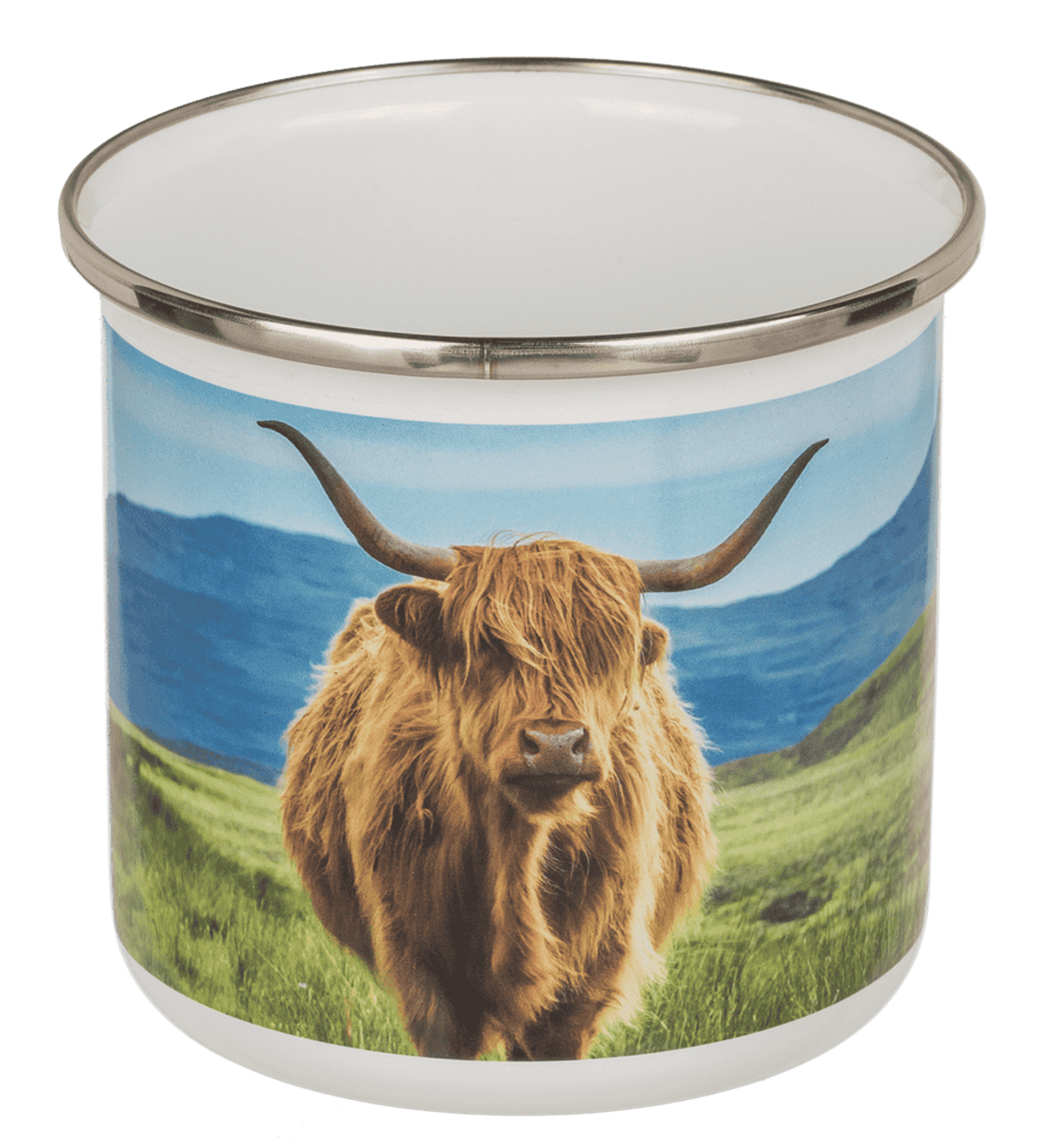 Becher Emaille Highland Kuh 350 ml