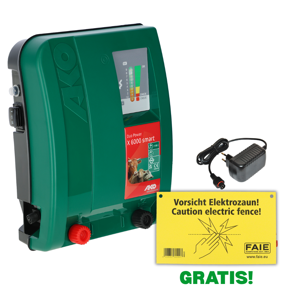 Électrificateur de clôture électrique DuoPower X6000 Smart - 230/12V