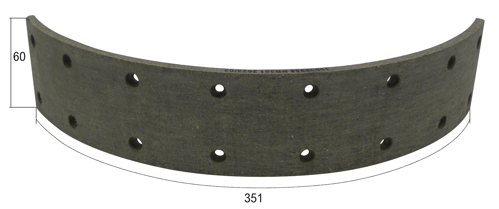 Bremsbelag hinten 351x60x6 mm