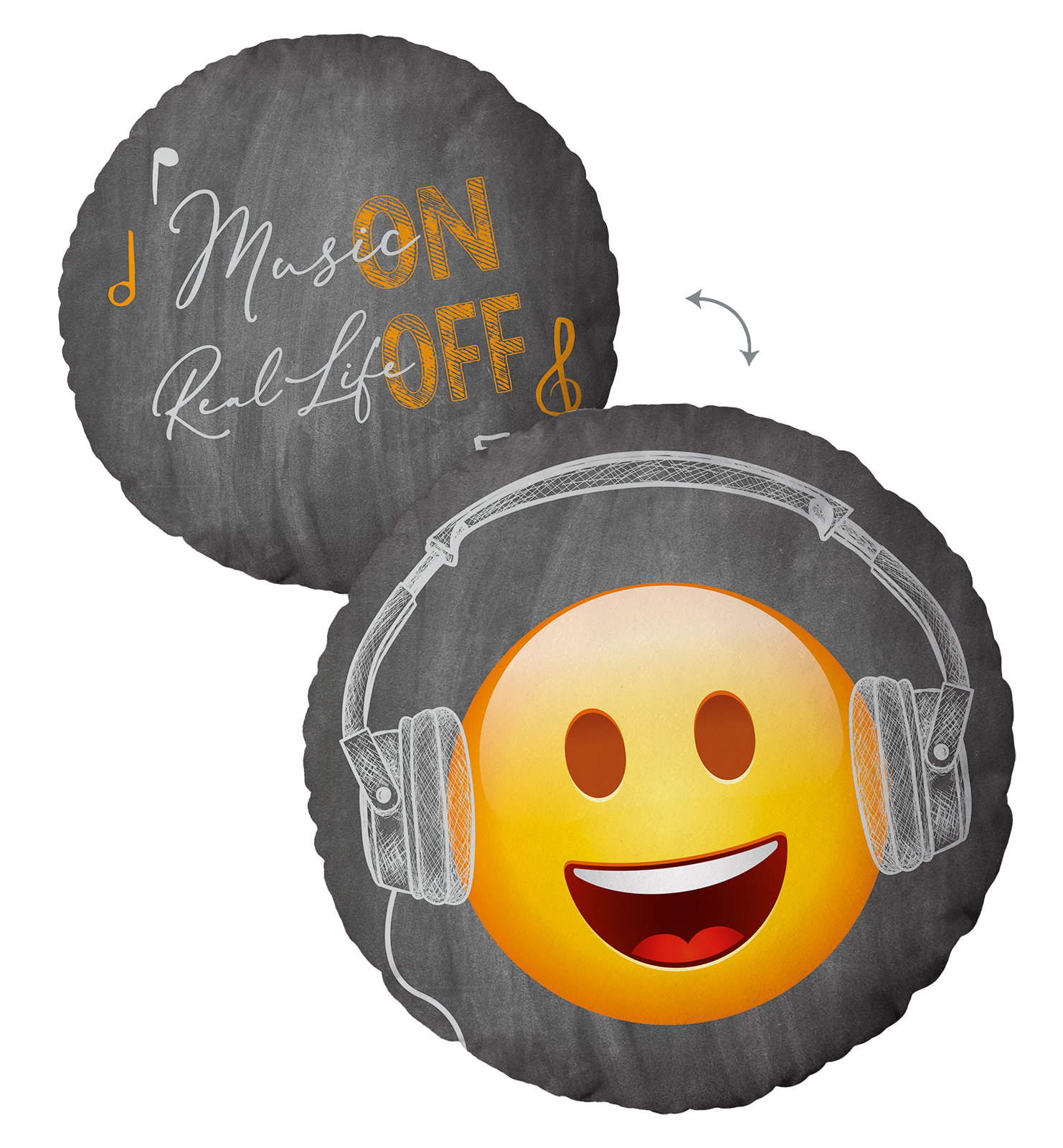 Coussin décoratif Smiley Musique