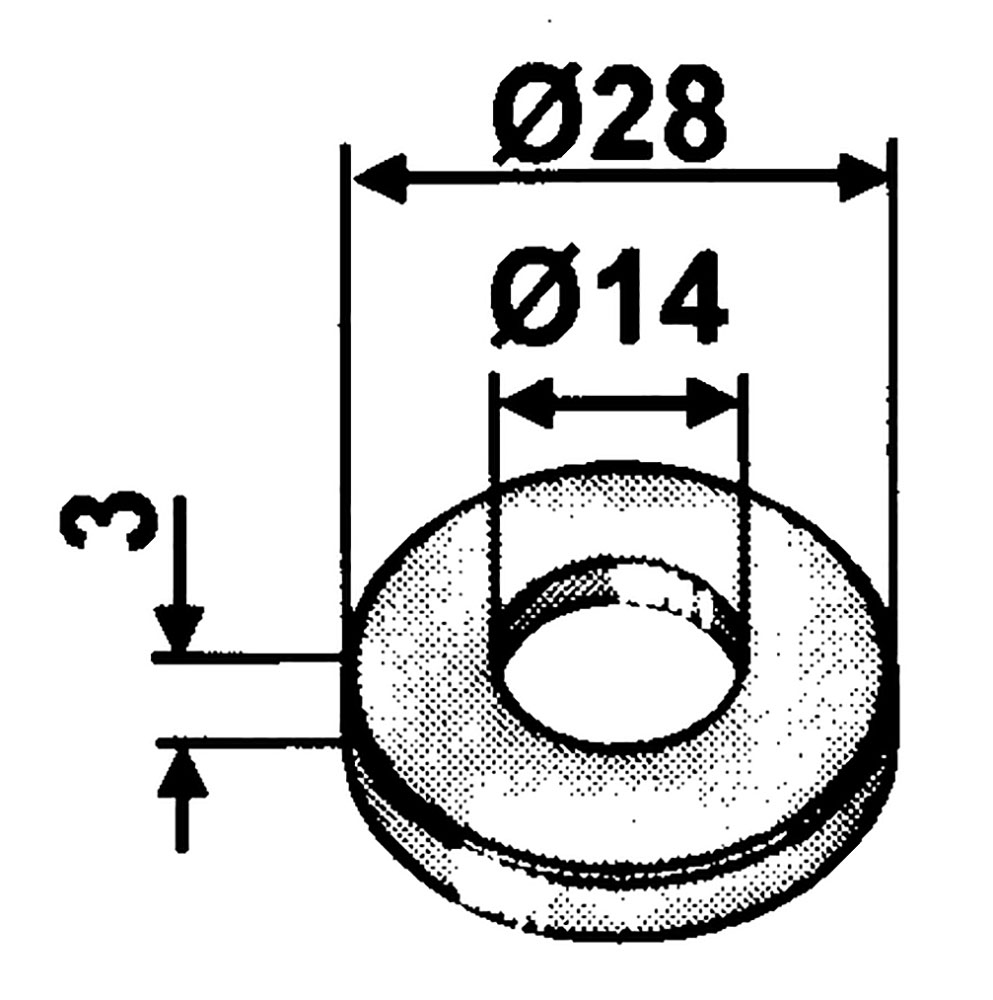 Distanzscheibe zu Schlegelmesser 14x28x3mm