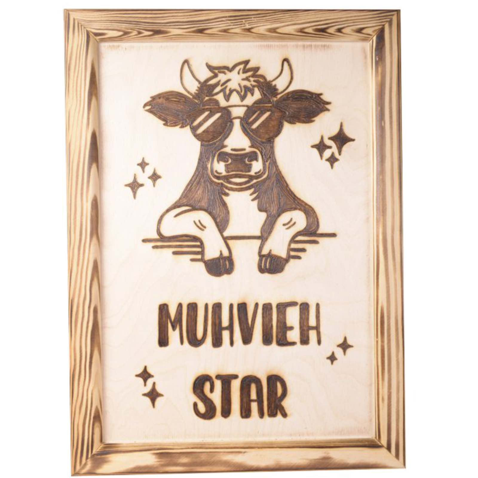 Bild aus Holz Muhviehstar