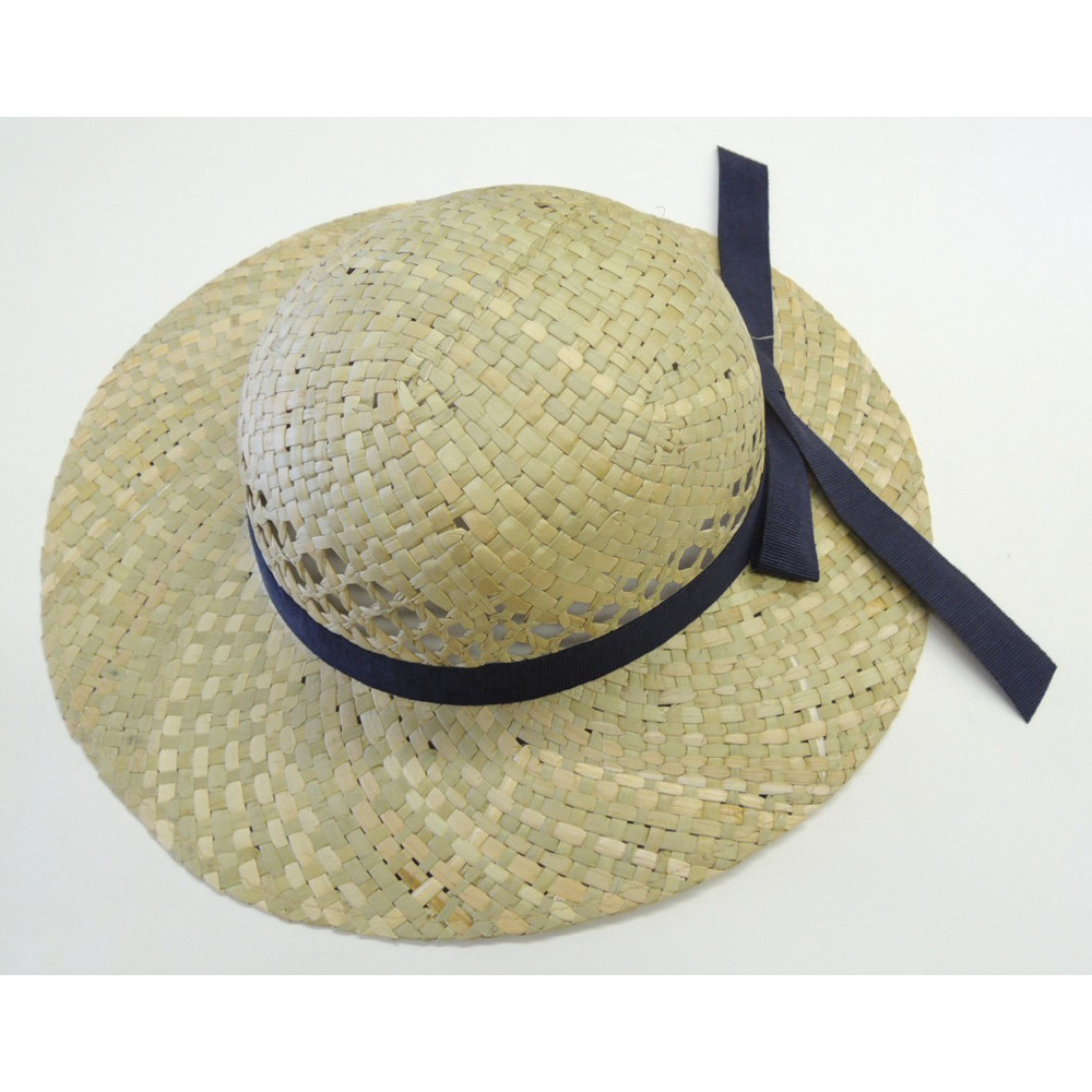 Chapeau de paille femme ruban bleu