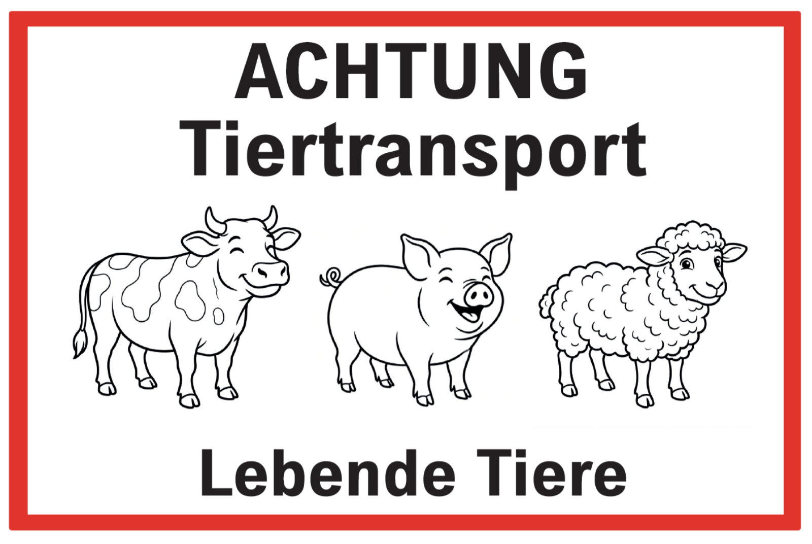 Panneau Transport d'animaux