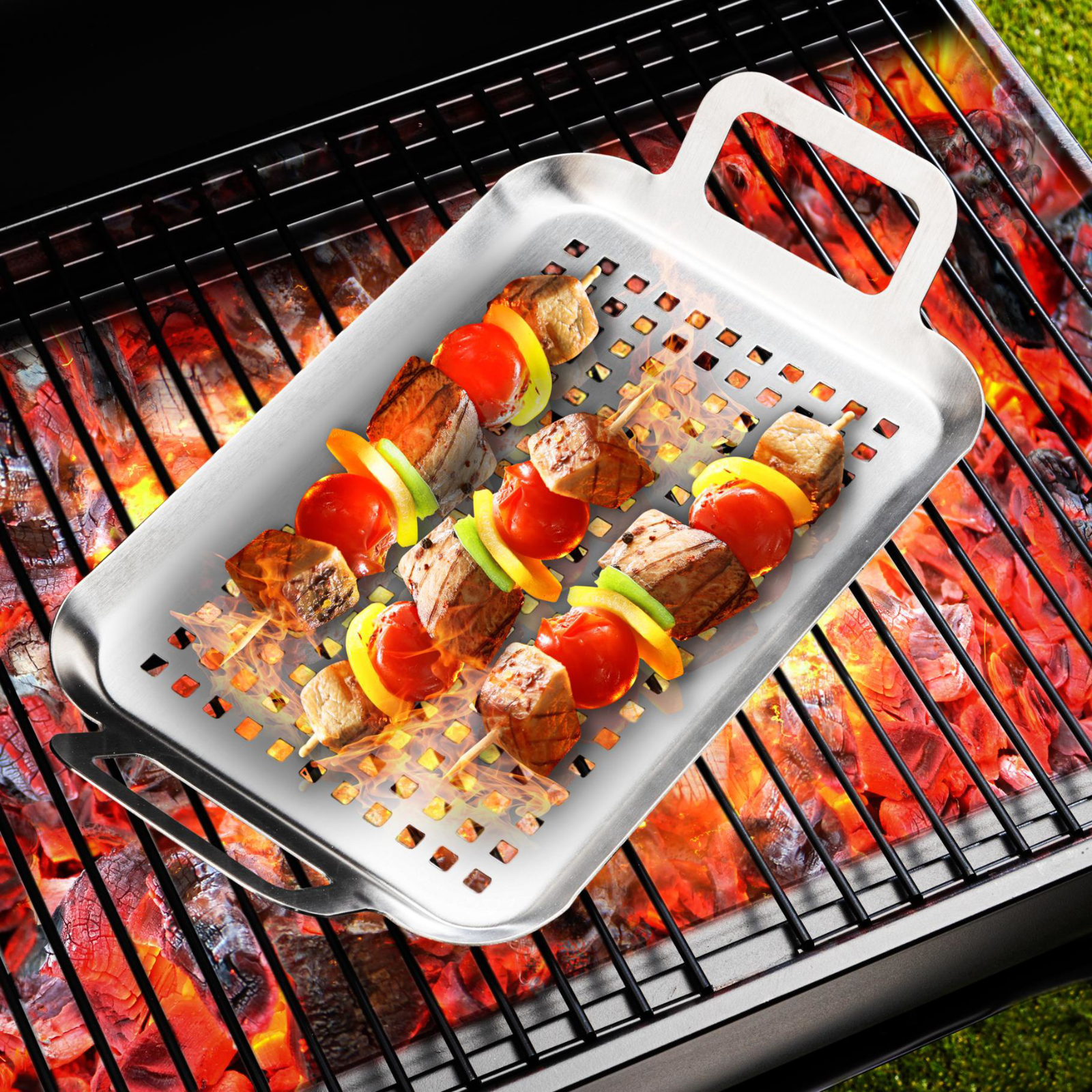Grillplatte Edelstahl gelocht