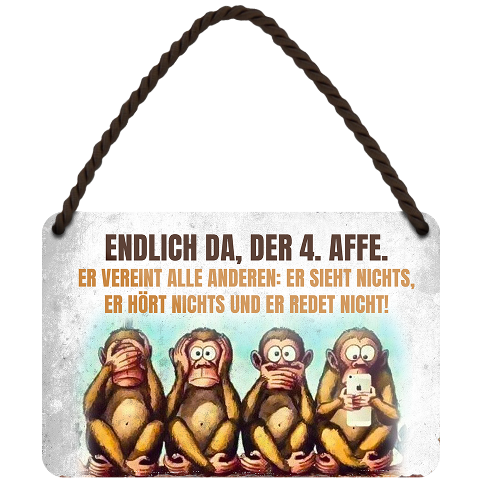 Panneau suspendu « Le 4e singe »