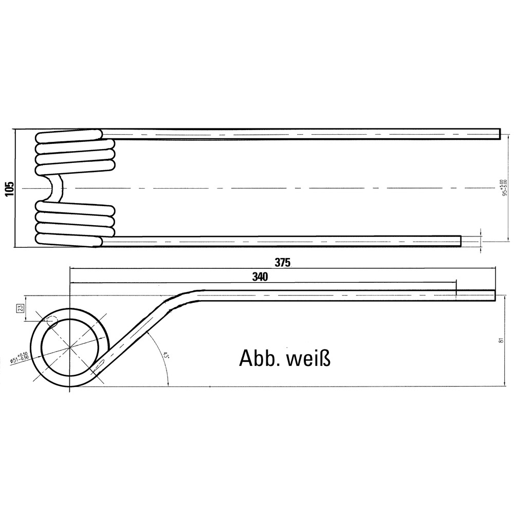 Dent à foin rotative adaptée à Stoll