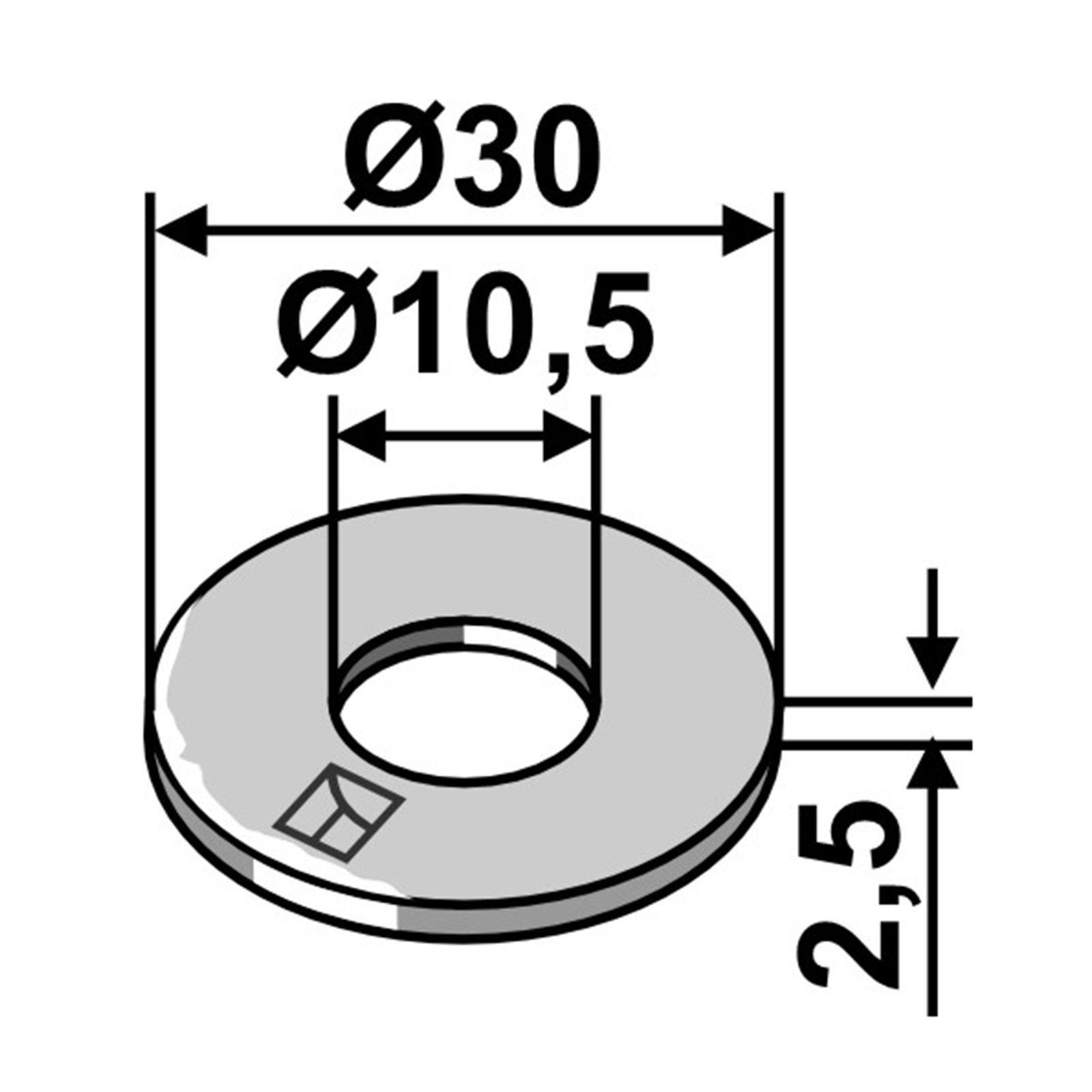 Beilagscheibe M10 ø10,5xø30x2,5mm
