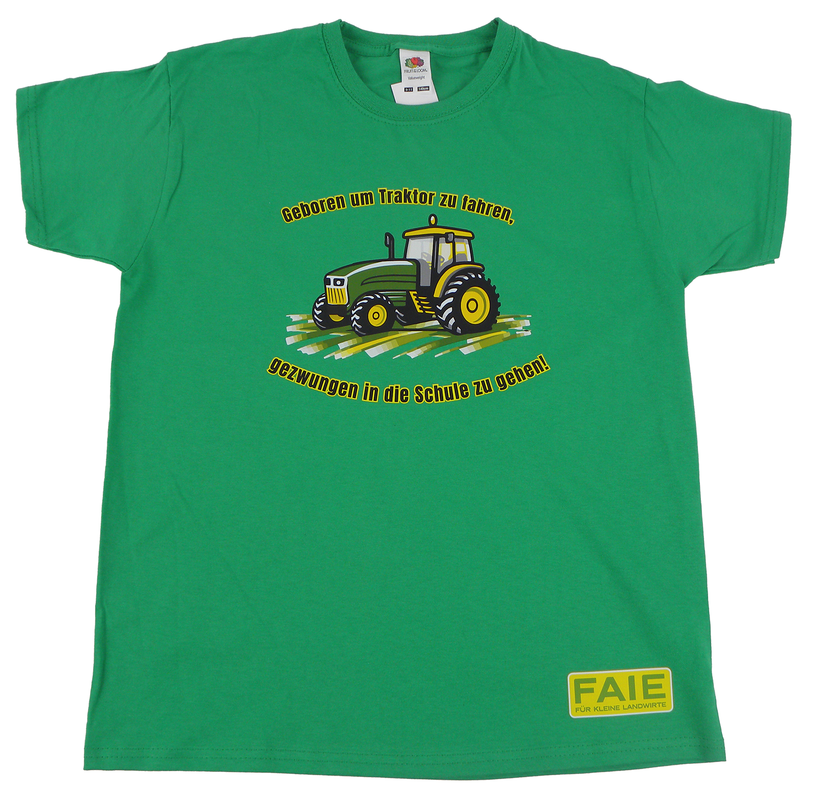 T-shirt enfant vert avec tracteur