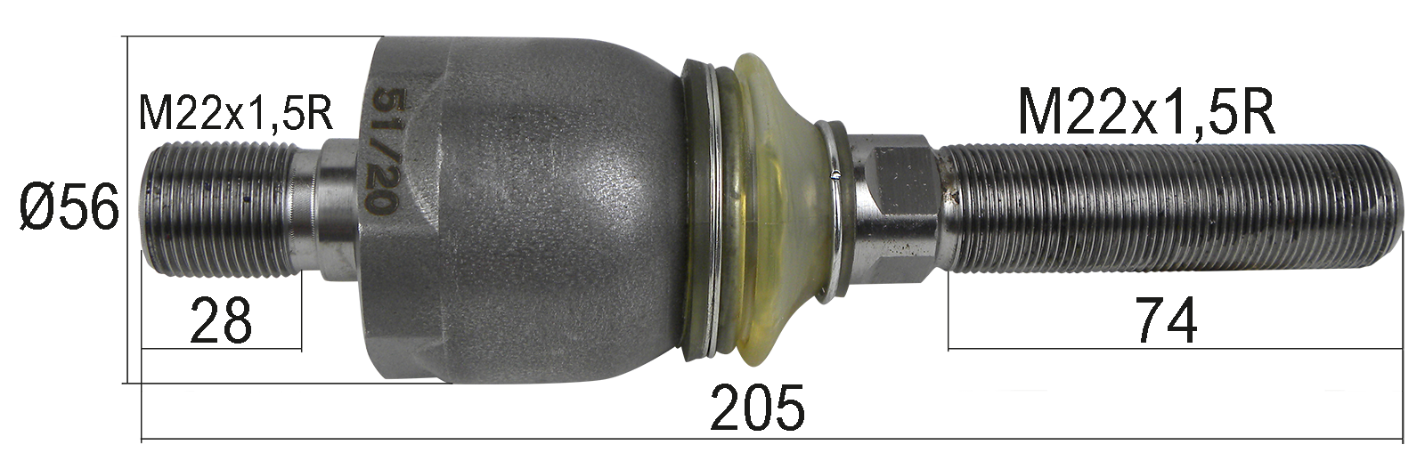 Axialgelenk M22x1,5/M22x1,5