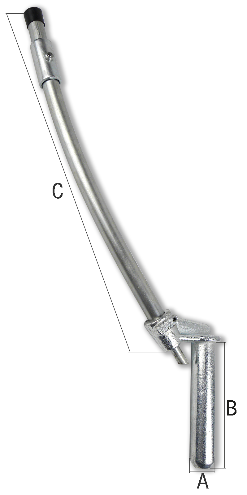 Poignée de boulon d'attelage de remorque courbée