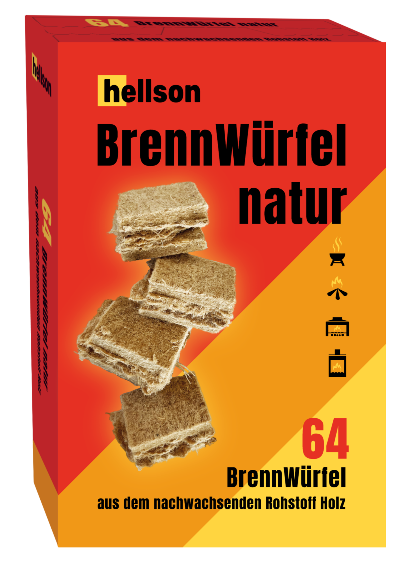 cubes de combustion naturelle, 64 pièces