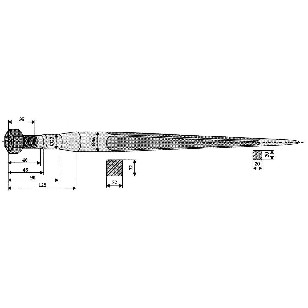 Dents de chargeur frontal adaptées à Stoll