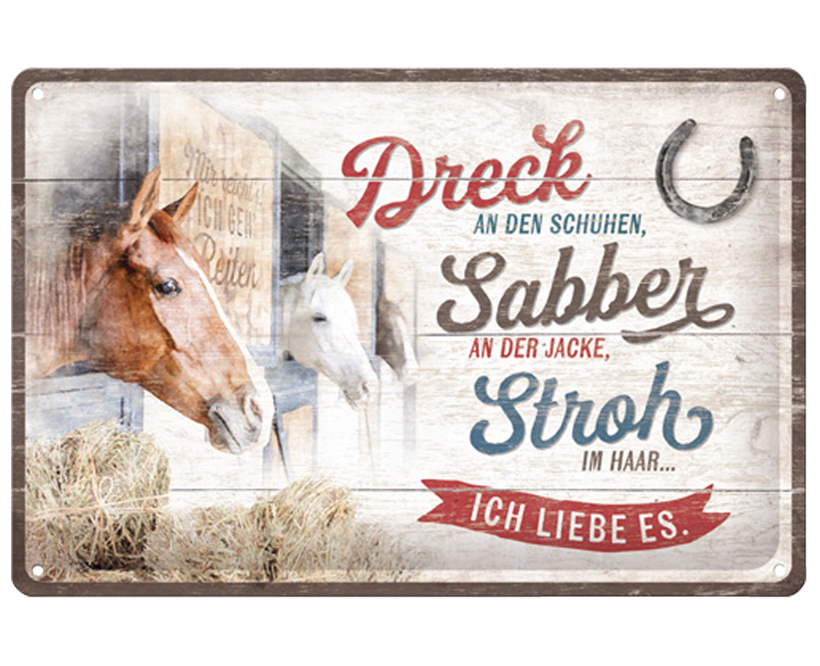 Plaque métallique Chevaux