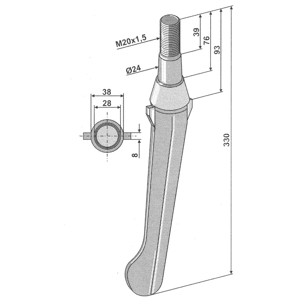 Dent de herse rotative adaptée à Lely