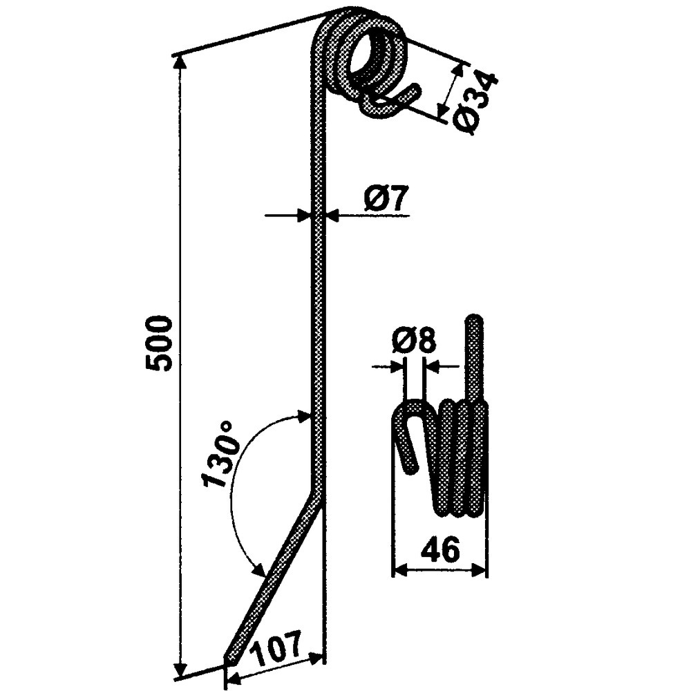 Dent de herse à biner adaptée à Hatzenbichler