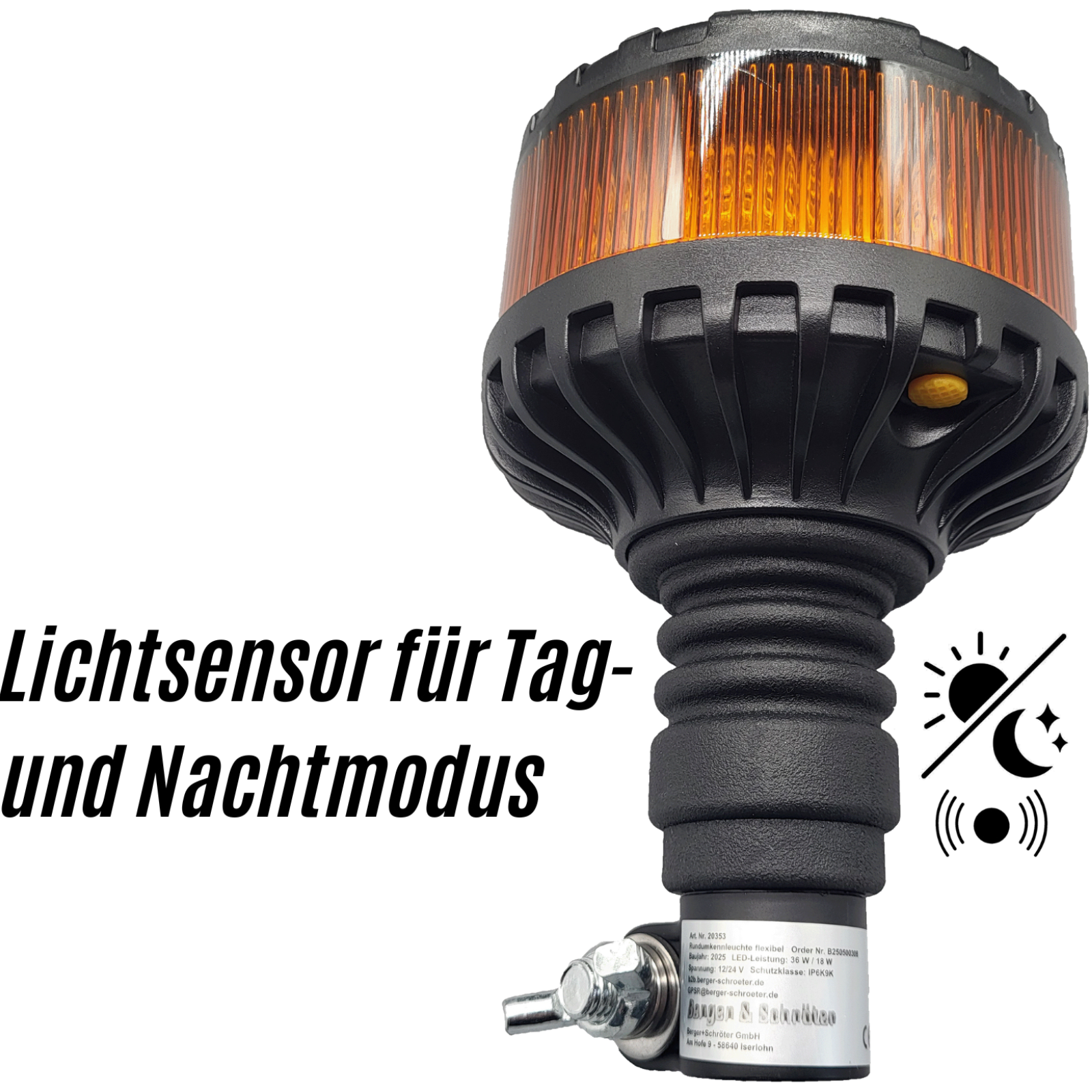 LED-Kennleuchte flexi Rohrstutzen 12/24 V