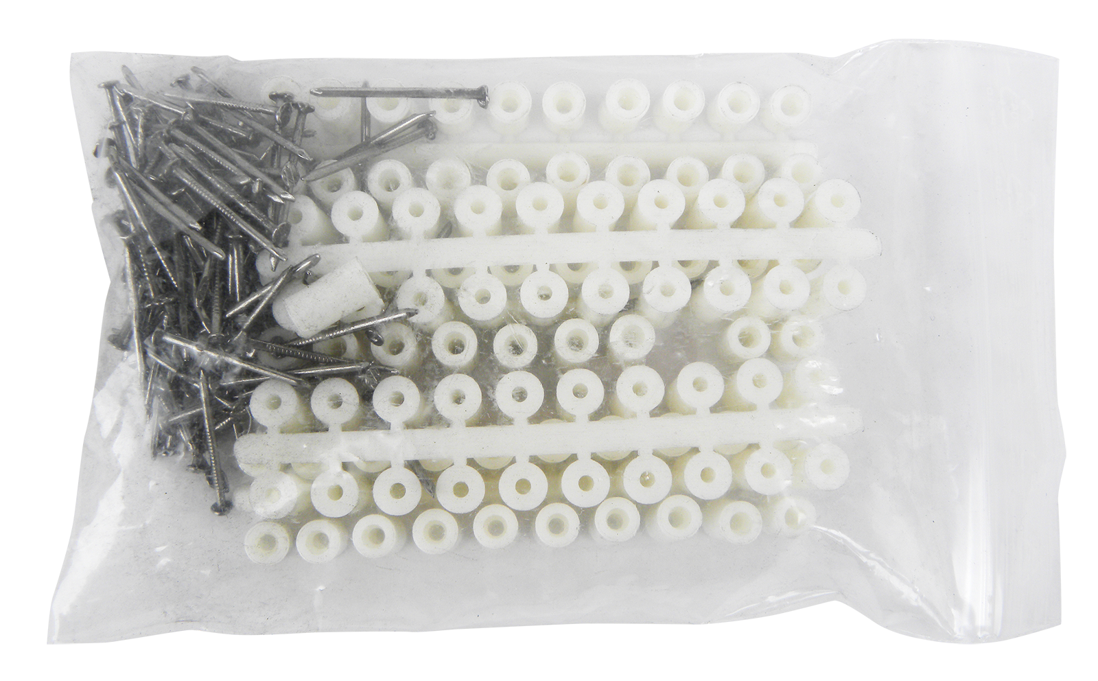 Rouleaux d'espacement en plastique avec broches 100 pièces.