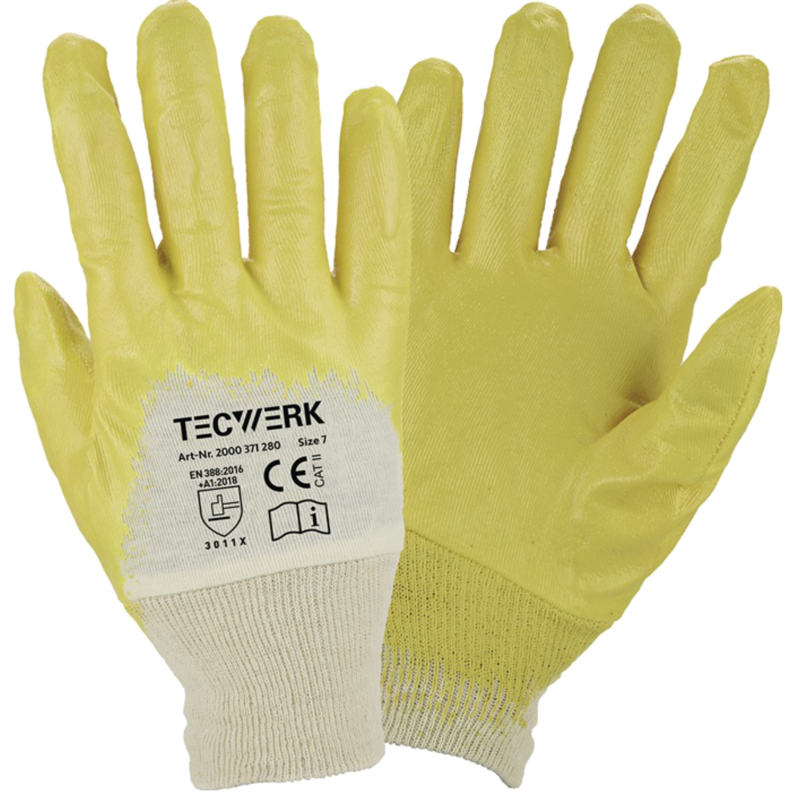 Arbeitshandschuh Lippe gelb Nitrilbeschichtung EN 388 Kategorie II Gr.10