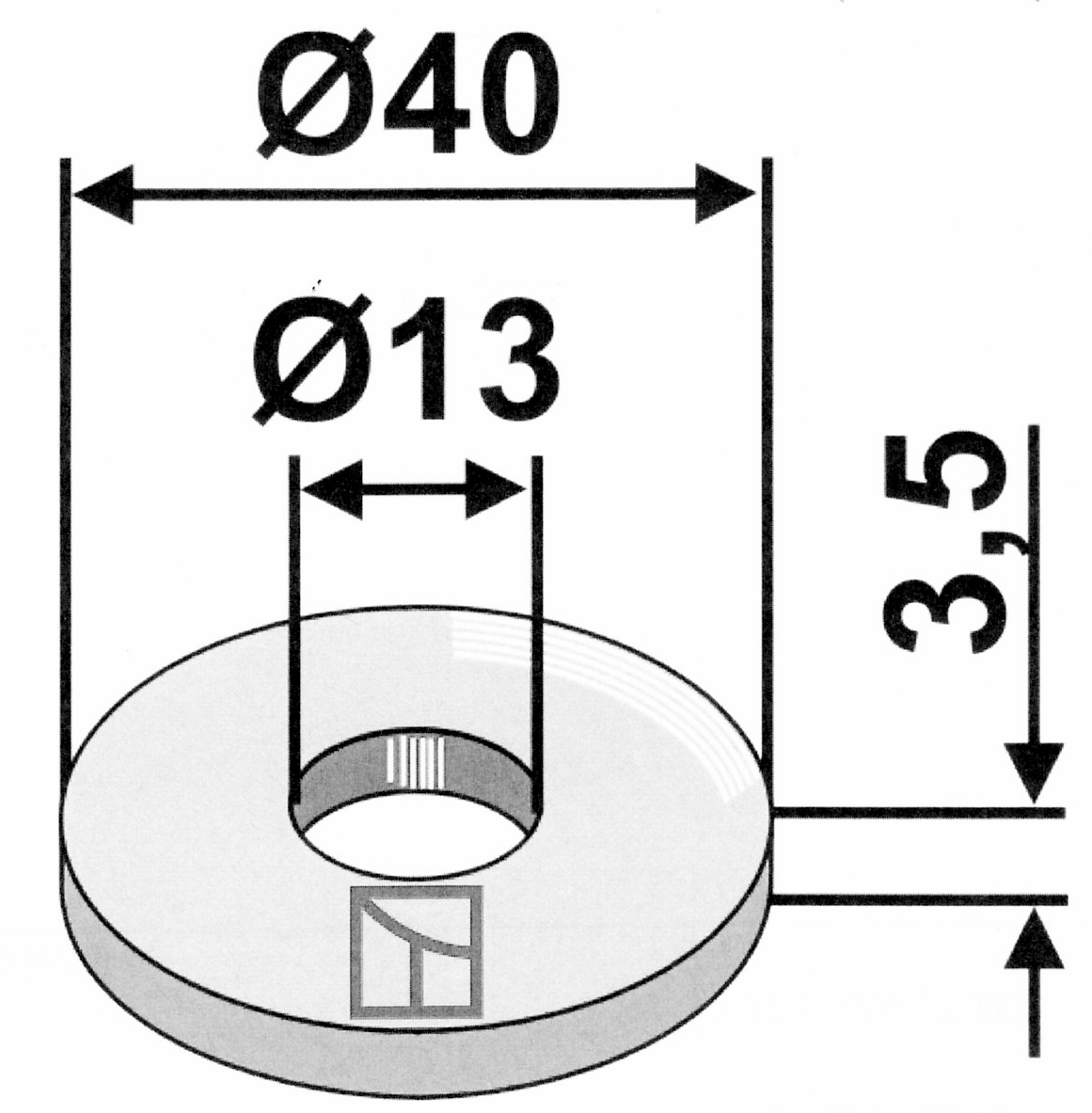 Rondelle M12 ø13xø40x3,5mm