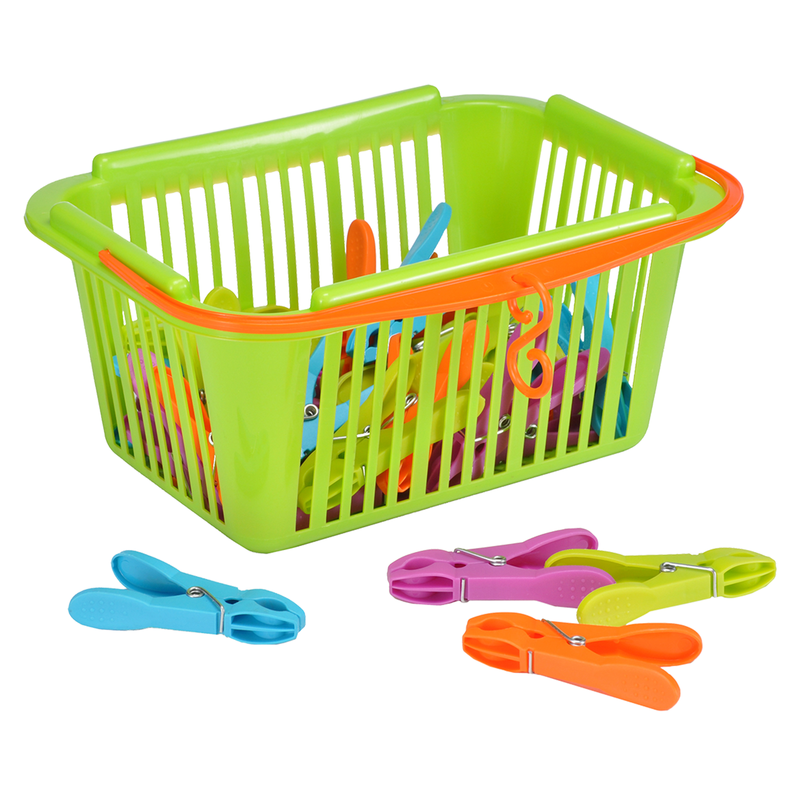 Korb mit 30 Wäscheklammern Kunststoff