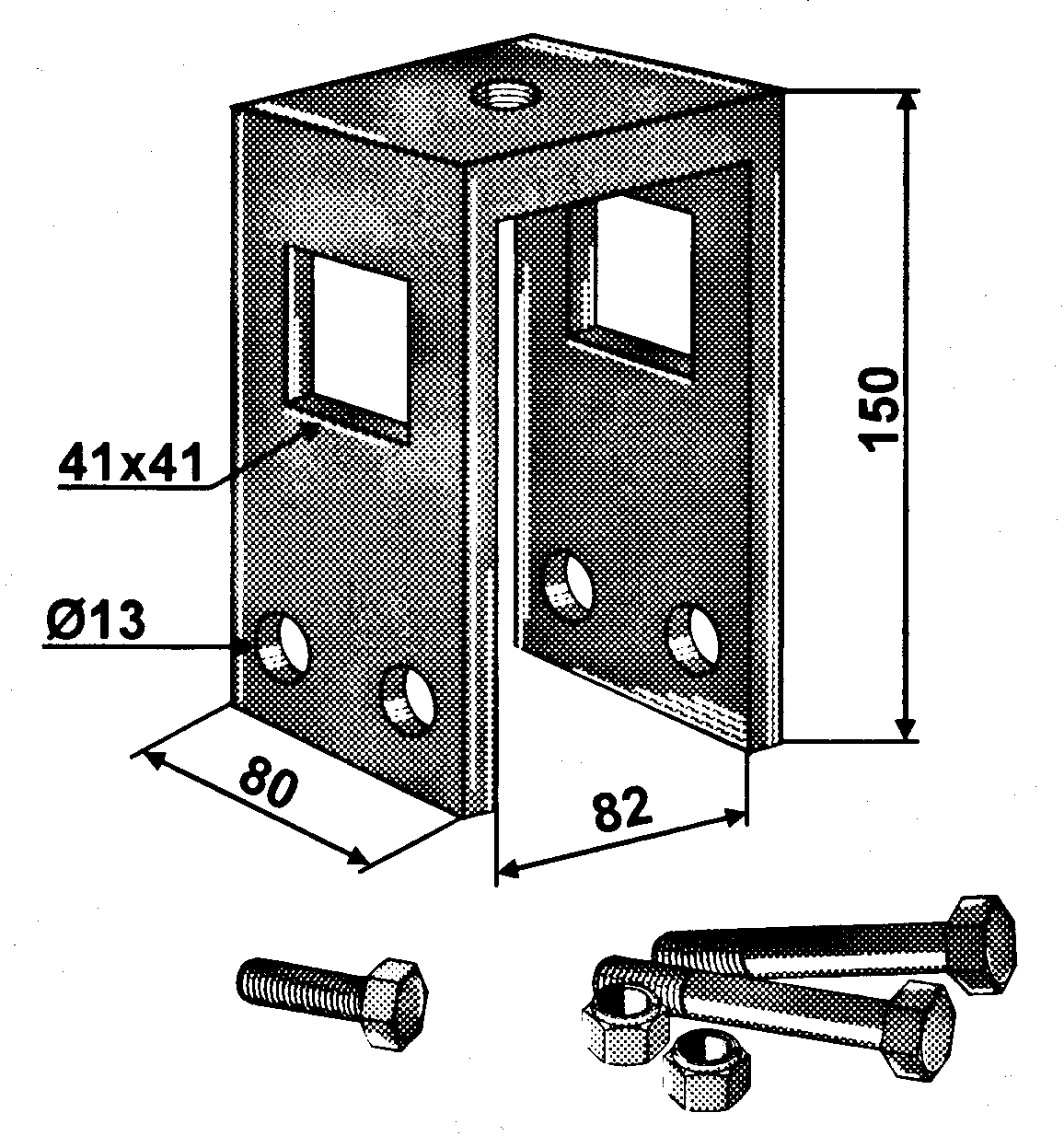Support pour dent efface trace pour chassis 80x80mm