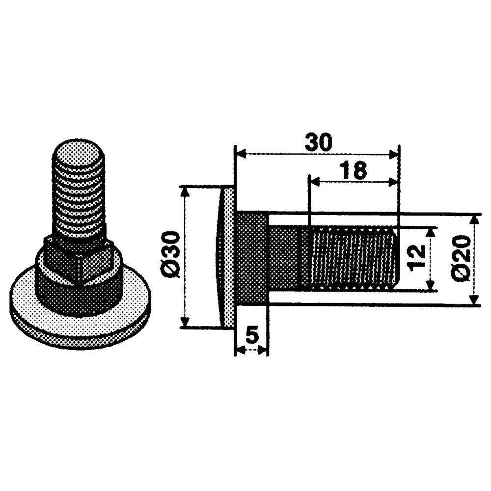 Klingenbolzen passend zu KUHN, KVERNELAND, TAARUP