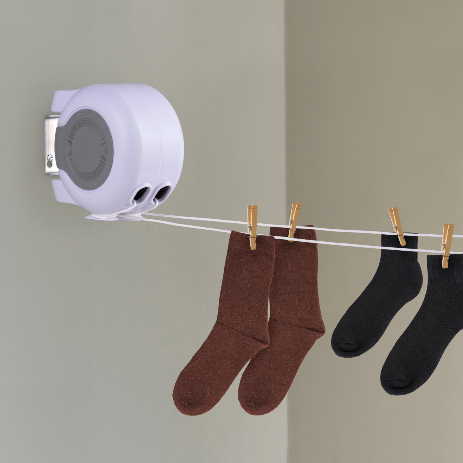 Corde à linge extensible de 30 m en tambour