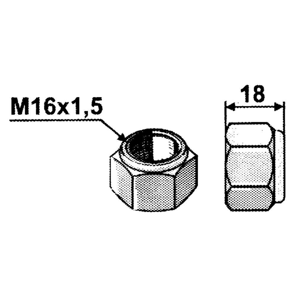 Ecrou autobloquant M16x1,5 8,8