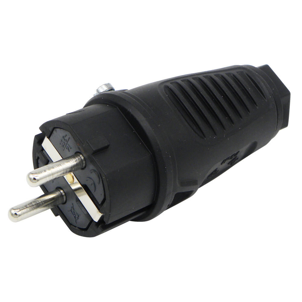 Schukostecker Vollgummi 2-polig