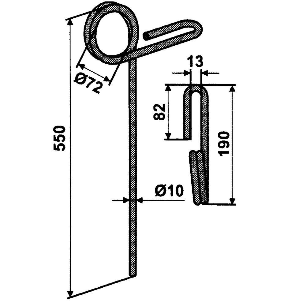 Dent de dénudage simple pour cultivateurs lourds