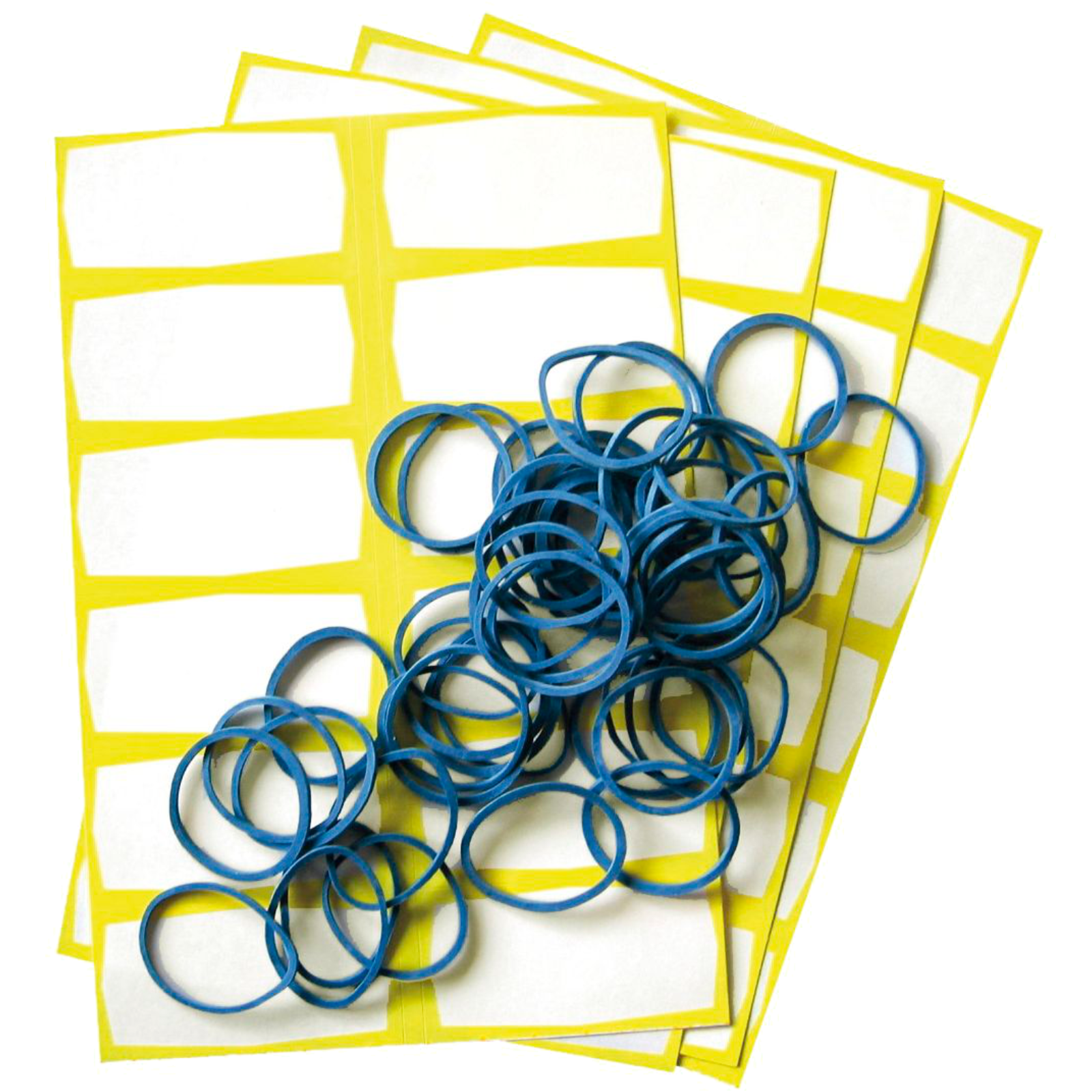 Étiquettes et anneaux en caoutchouc 96 pièces.