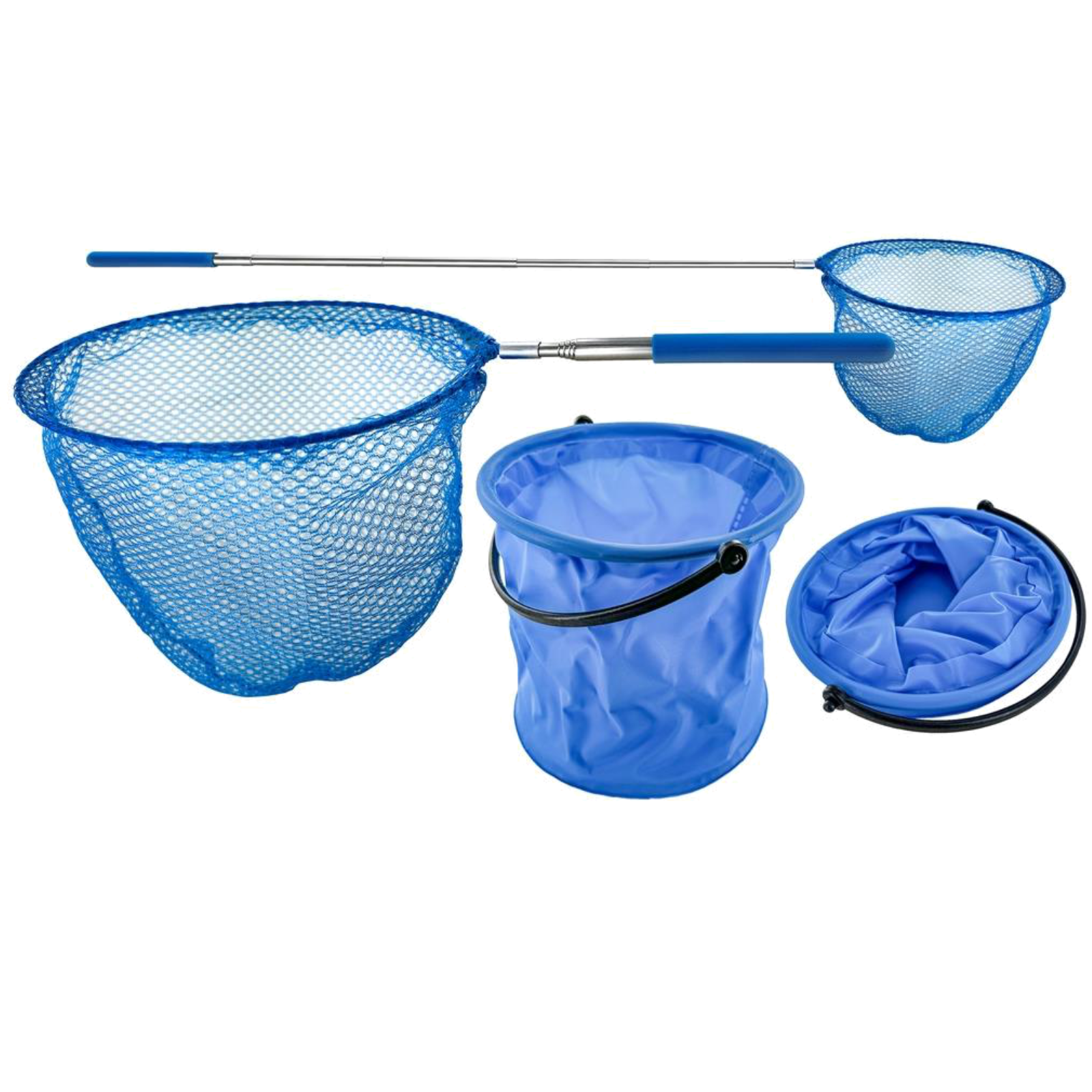 Kinder-Set Kescher und Falteimer blau