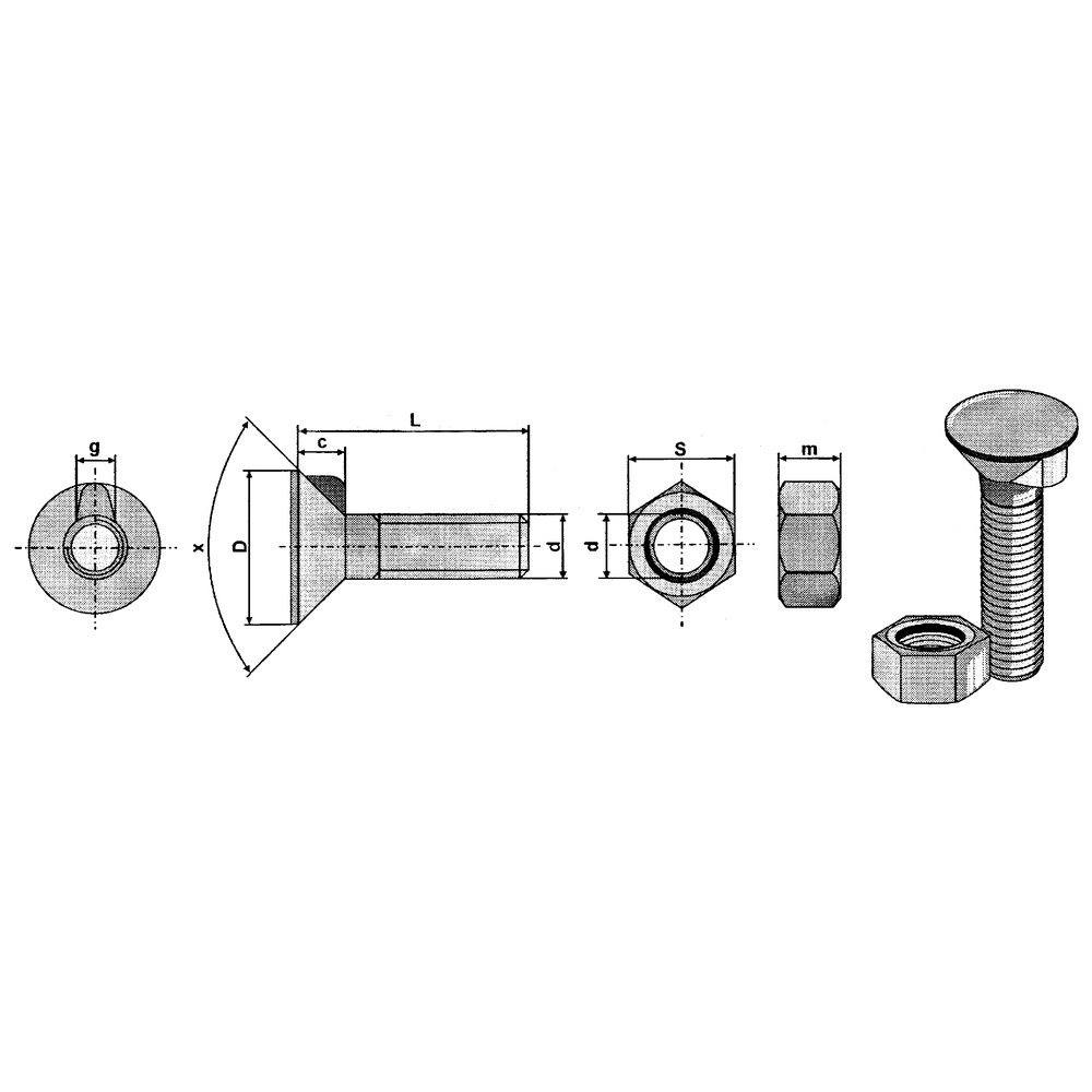 Anlageschraube M16x80 mit 1 Nase DIN 604