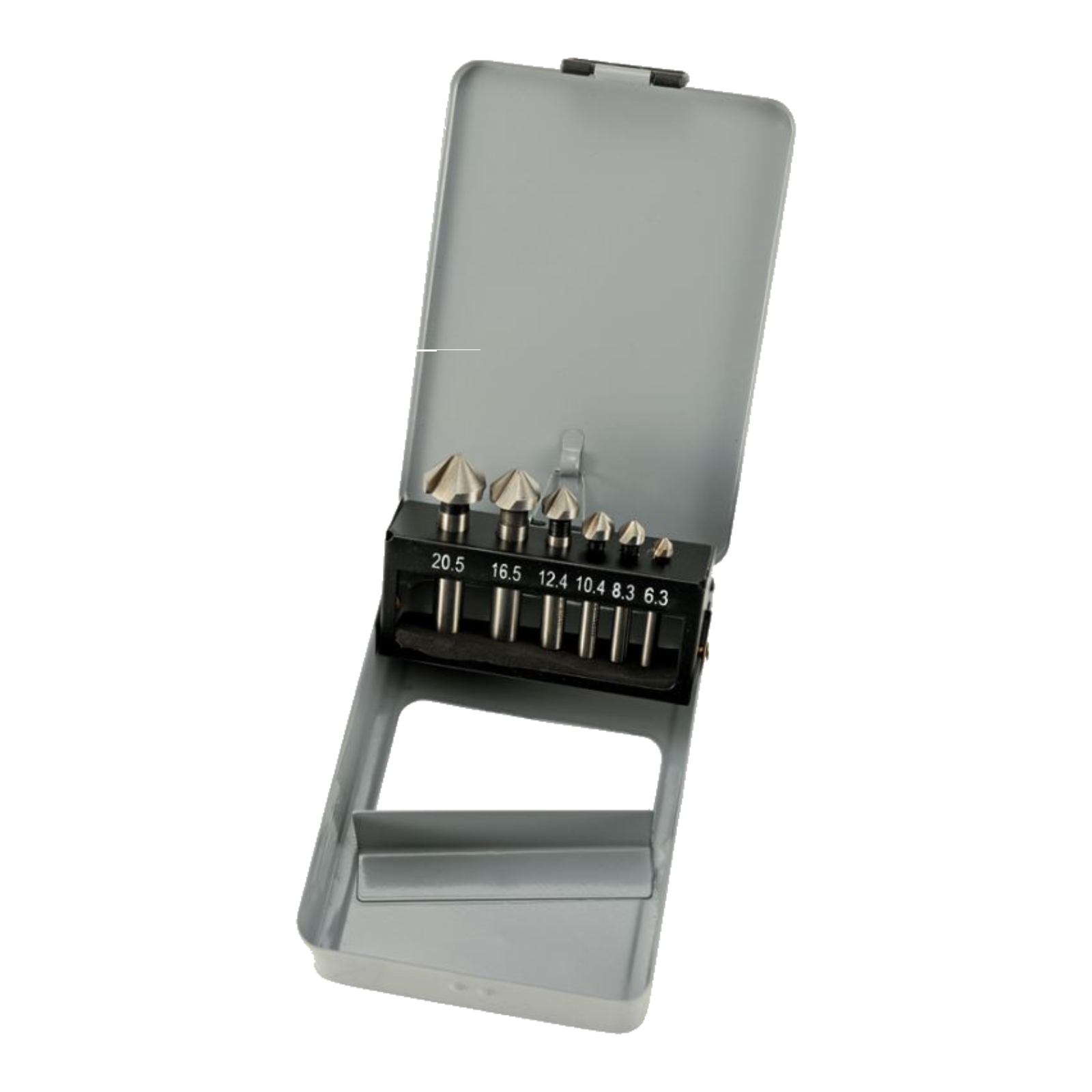 Jeu de fraises 6 pièces. Cassette métallique HSS