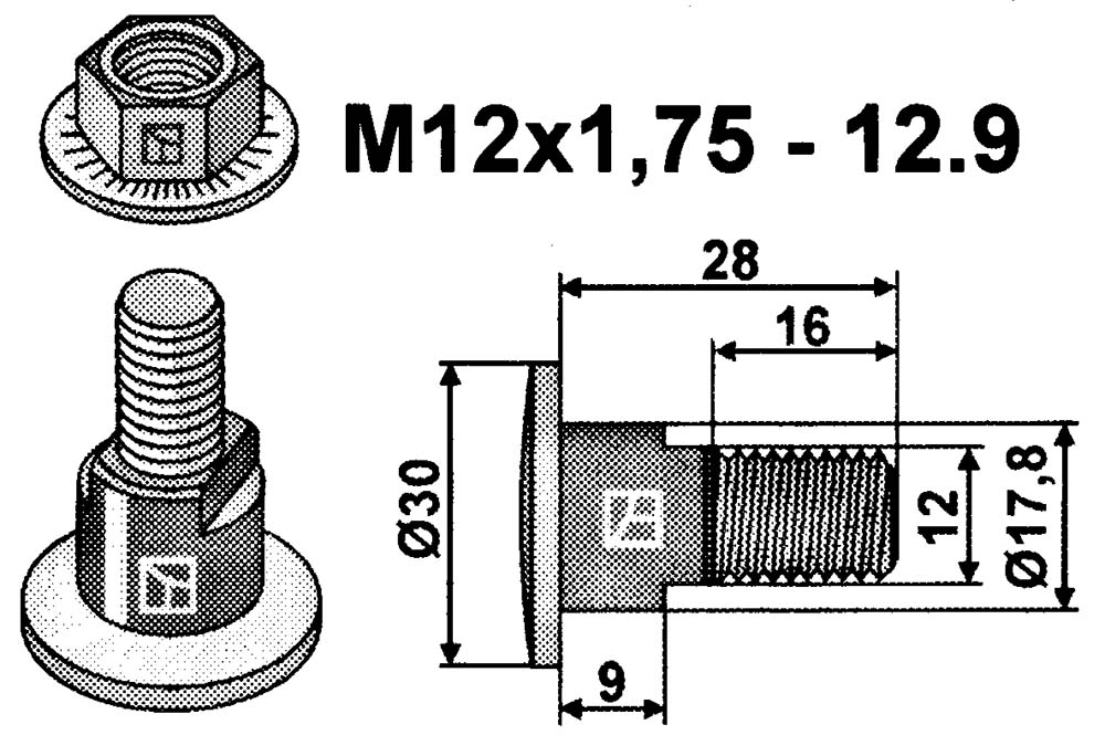 Boulon de lame adaptable sur KUHN, faucheuses à disques