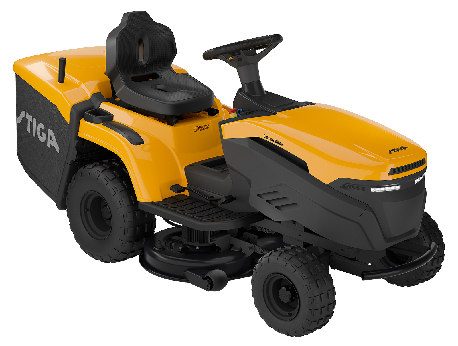 Tracteur de pelouse Estate 598e avec chargeur 5A, SANS BATTERIE