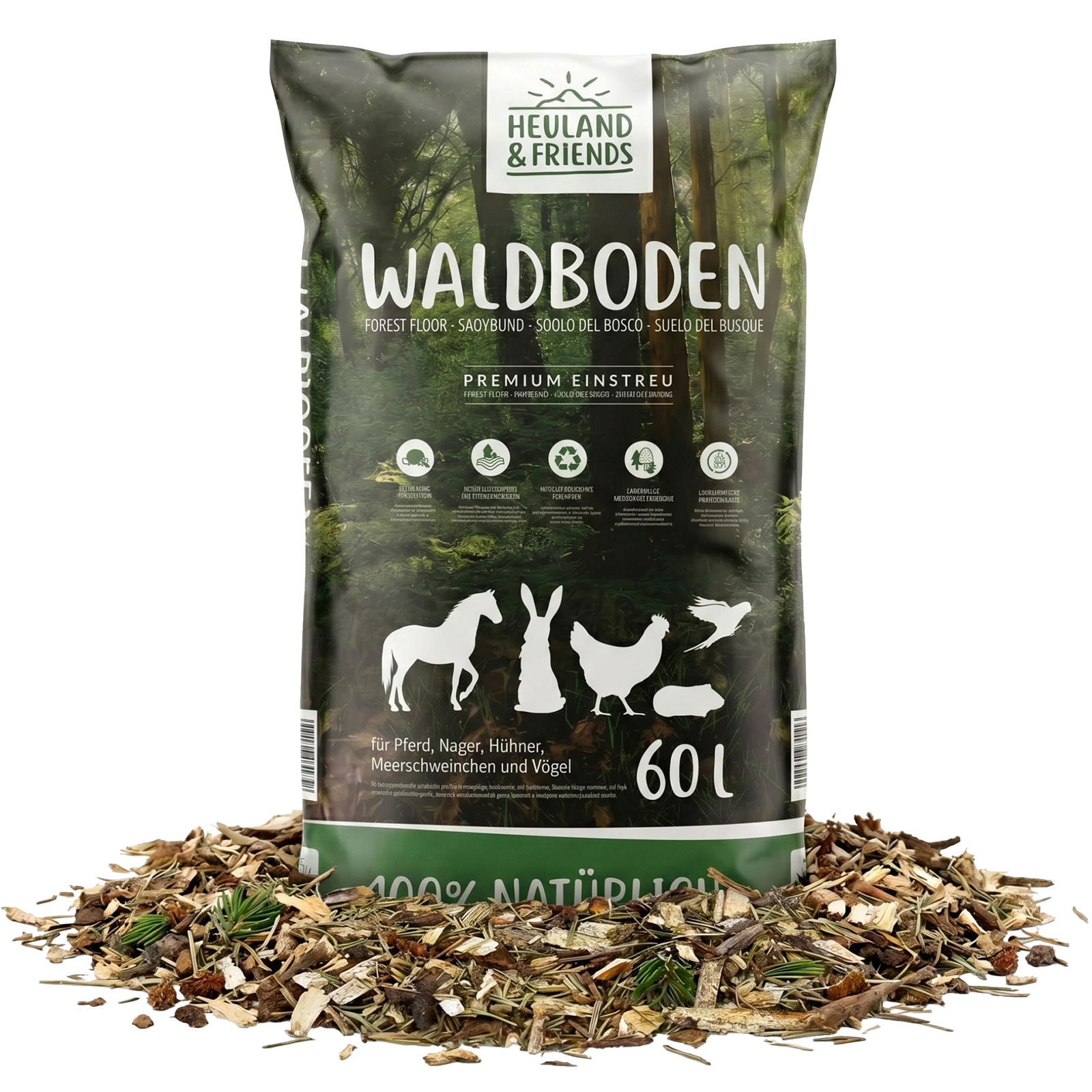 Waldboden Einstreu 60l