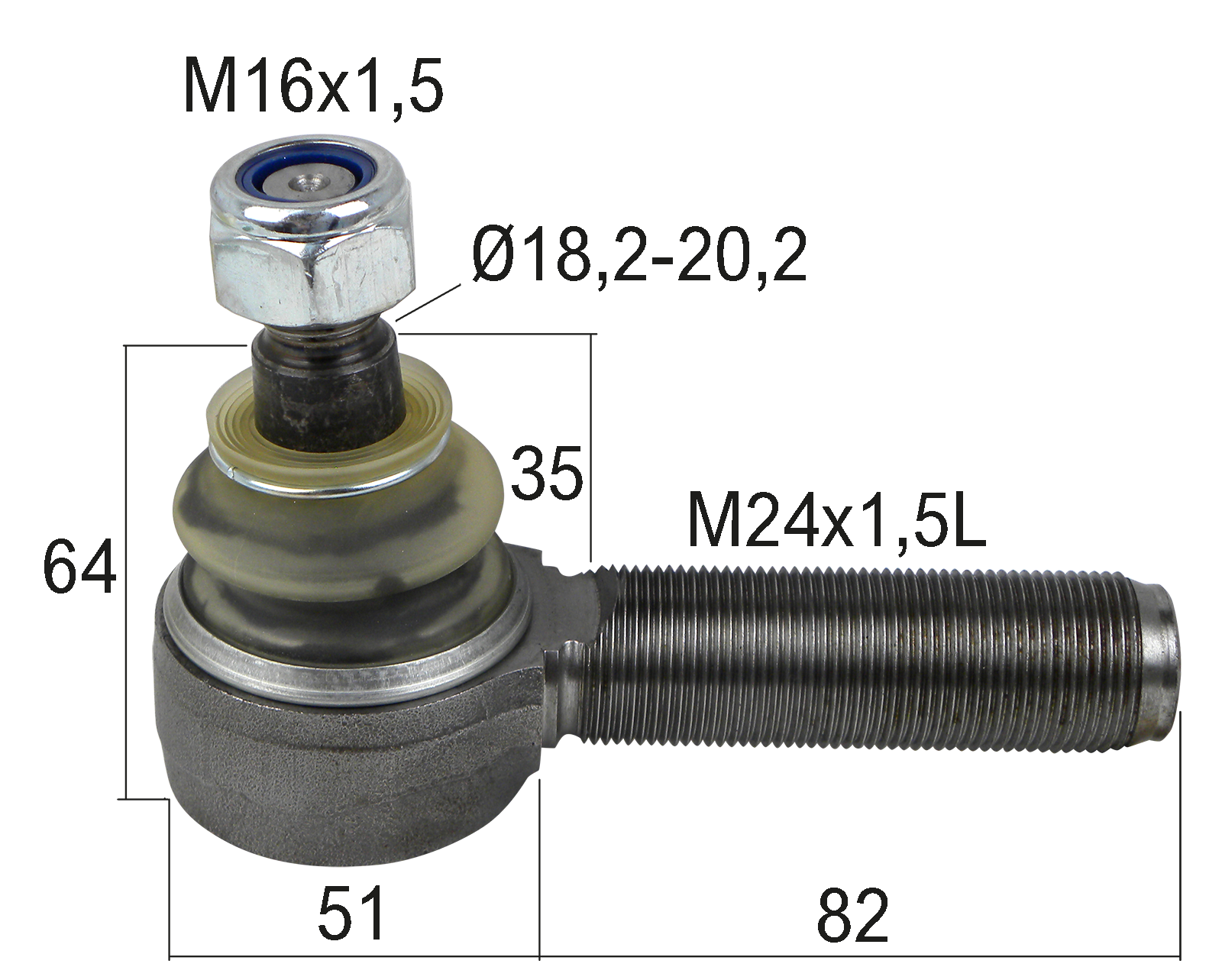 Kugelgelenk M24x1,5 Links