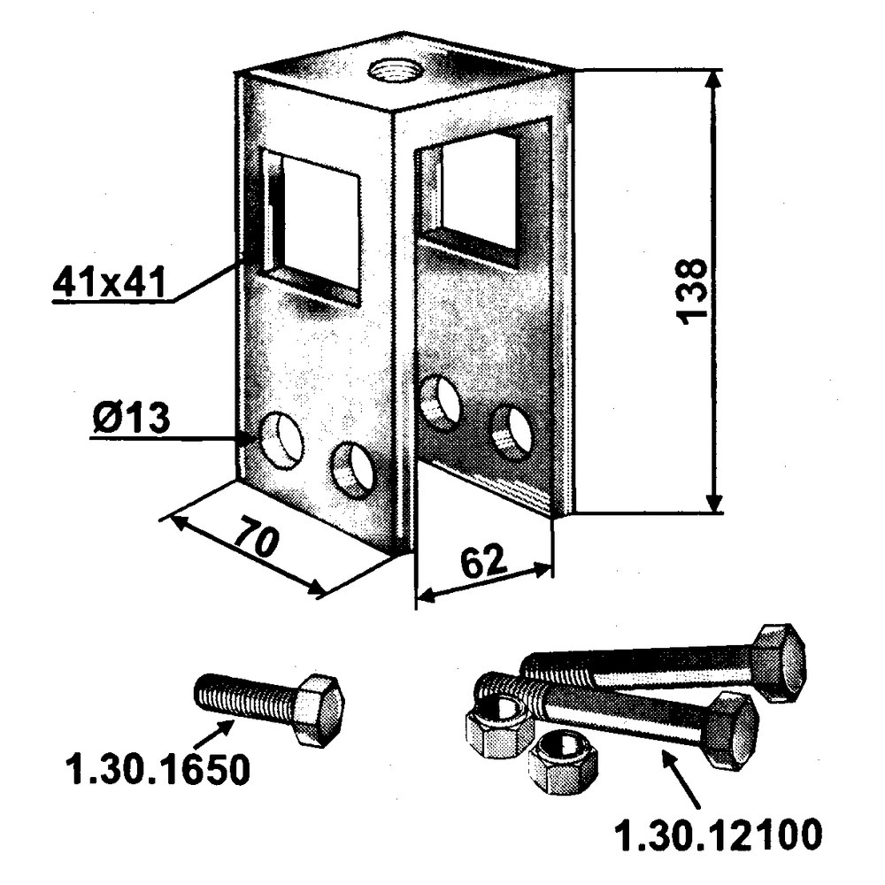 Support pour dent efface trace pour chassis 60x60mm