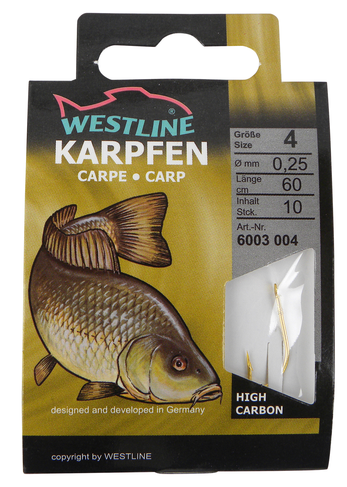 Bas de ligne pour carpe de taille 4, 0,25 mm