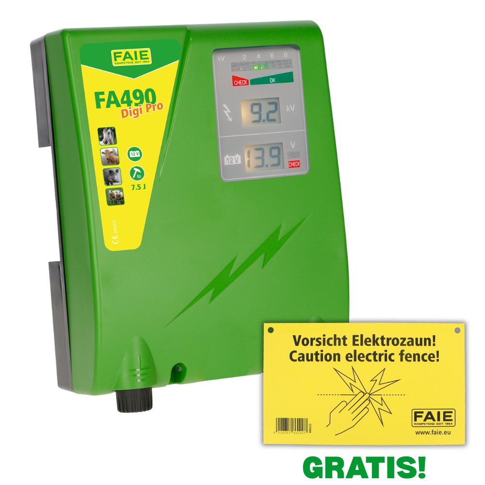 Électrificateur de clôture électrique FA490 DigiPro - 12V