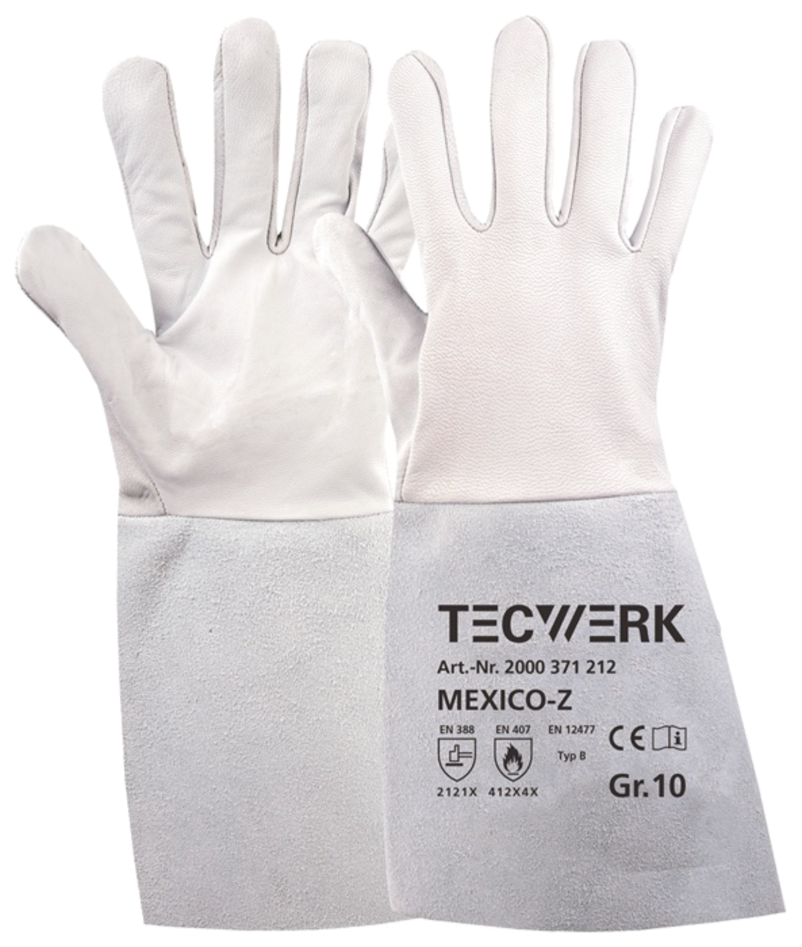 Schweißerhandschuhe Mexico Z Größe 10 grau Ziegennappa-/Spaltleder EN 388 Kategorie II