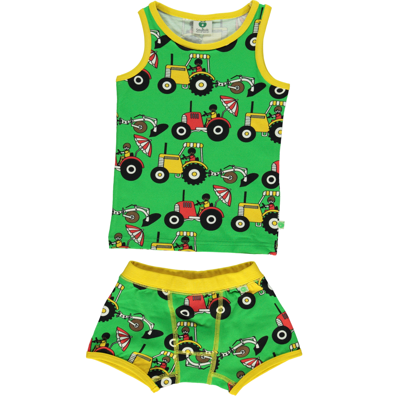 Ensemble de sous-vêtements tracteur vert/jaune