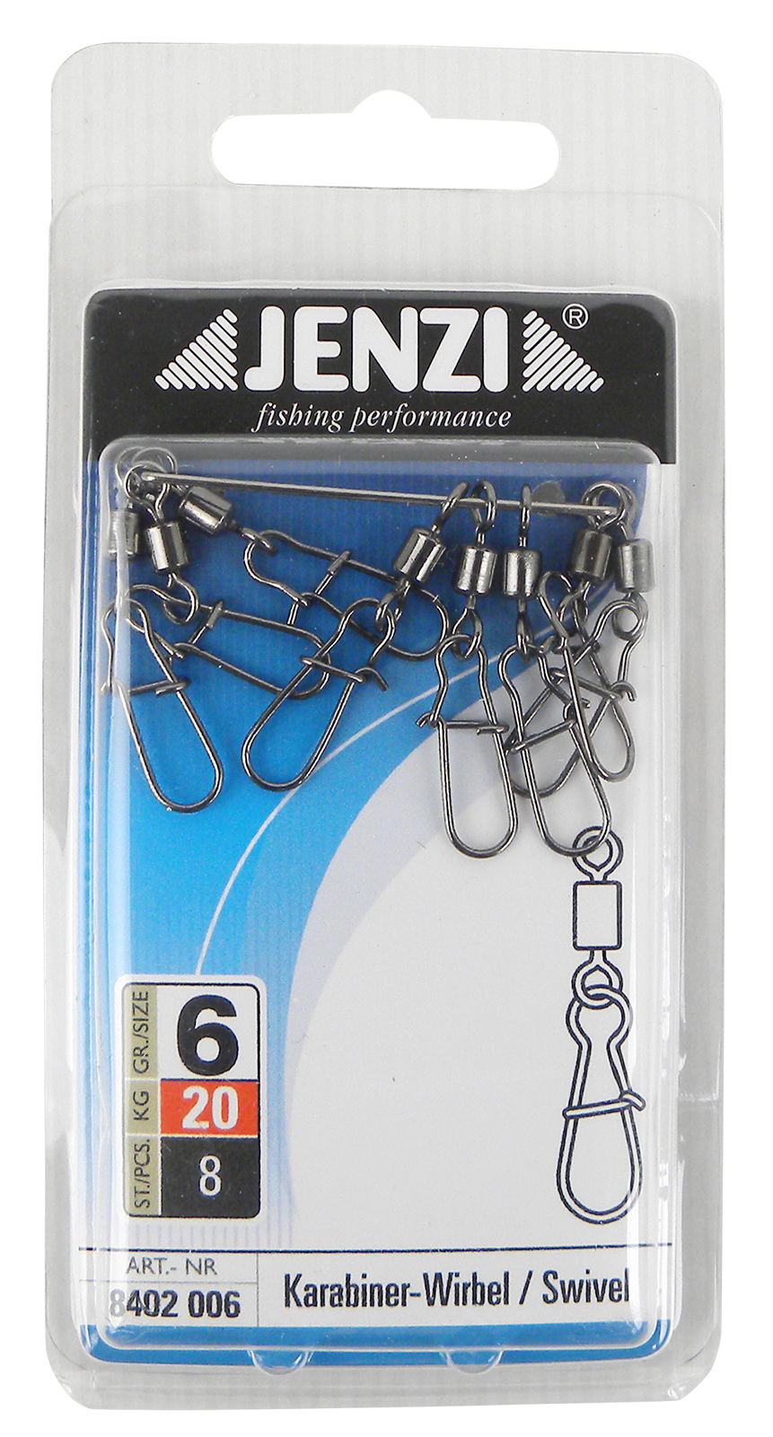 Mousqueton pivotant taille 6, 20 kg