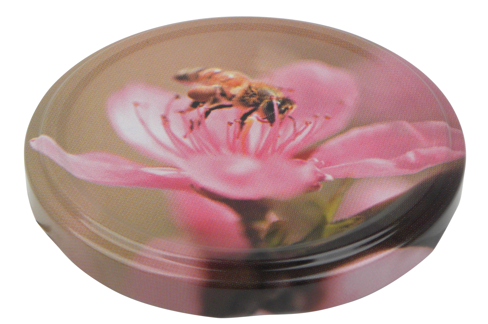 Schraubverschluss 10 Stk. 'Biene & rosa Blüte'