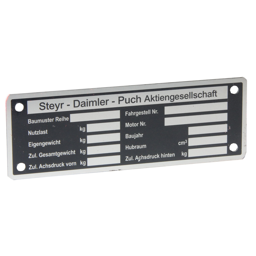 Plaque signalétique pour Steyr