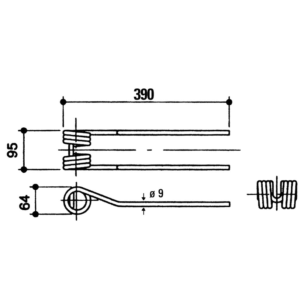 Dent à foin rotative