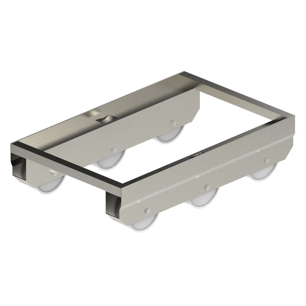 Chariot de transport en acier inoxydable pour caisses à viande Euro